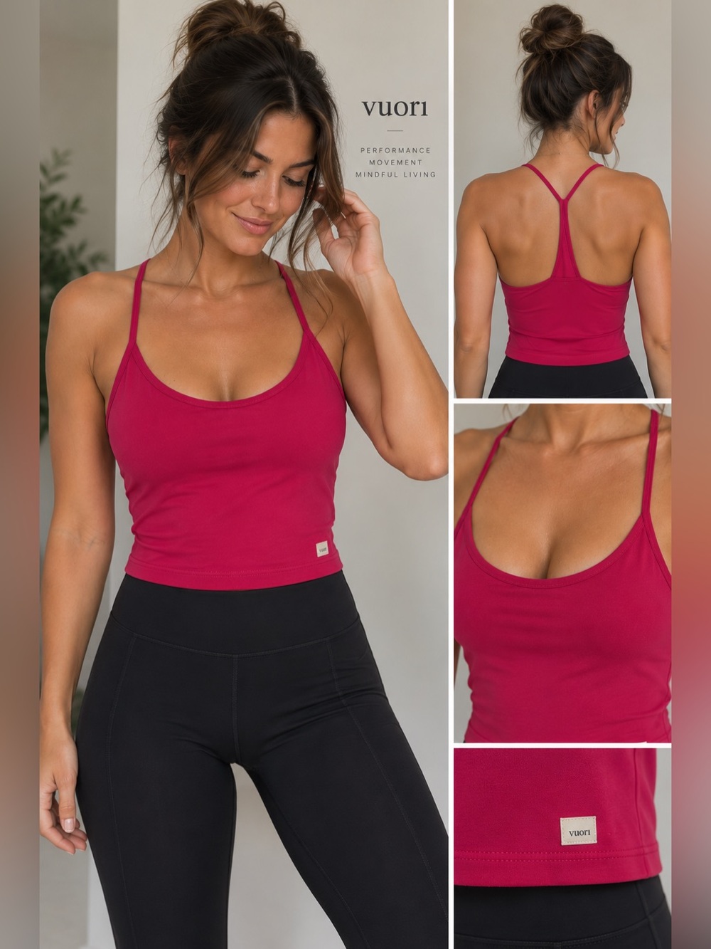 Vuori Pink Strappy Racerback Workout Tank Top Size L